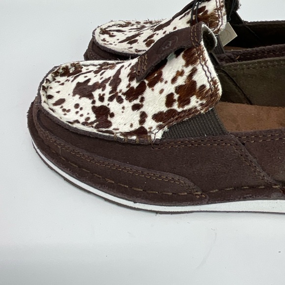 Ariat Womens Cruiser Brown/White Cow Logo Print Sizent Leather Size 7 NWT - Picture 4 of 9